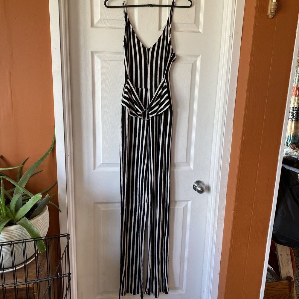 Lovetree Jumper Women’s Size Large Vertical Striped V Neck Spaghetti Strap